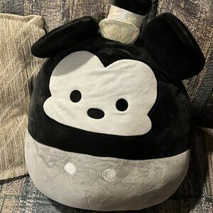 DISNEY Mickey Mouse Steamboat Willie Plush 14in Black Gray Soft Squishmellow